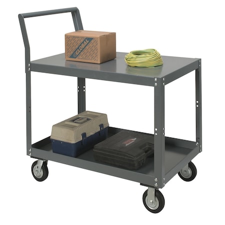 Global Industrial Two Shelf Unassembled Heavy Duty Service Cart, 1200 Lb. Capacity, 48L x 30W x 30H 752247